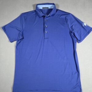 Greyson Navy Striped Performance Polo Shirt Size Large